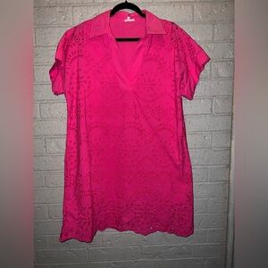 Jodifil pink eyelet dress in size large